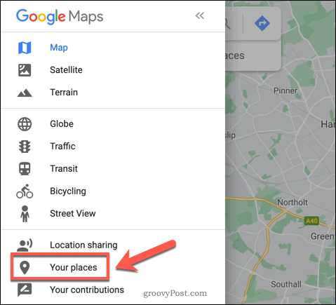 Google Maps Dine steder mulighed