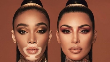 Kim Kardashian og Winnie Harlow blev reklameflader i samme ramme!