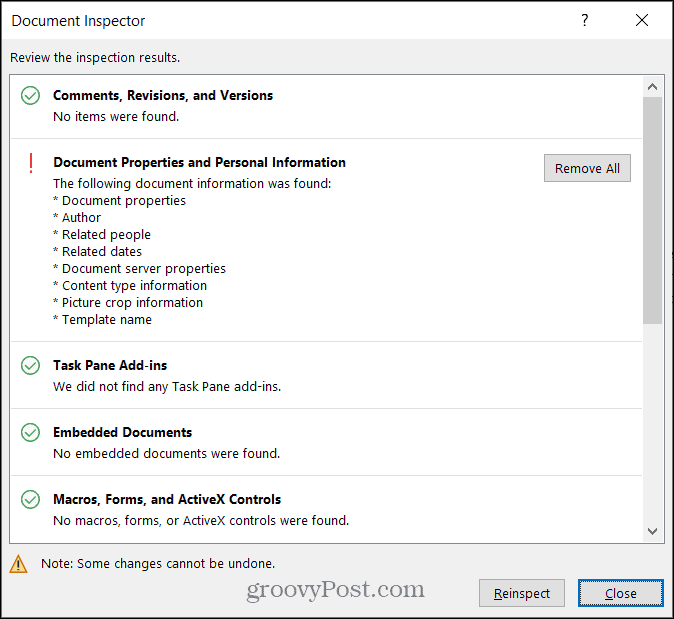 Resultater for skjulte data i Word