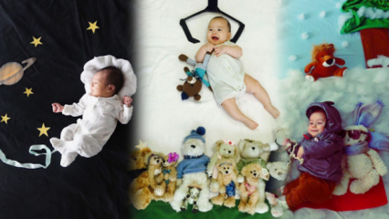 Månen efter måned koncept baby fotoshoot! Hvordan tager man de mest forskellige babybilleder derhjemme?