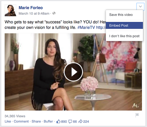 marie forleo video facebook indlæg