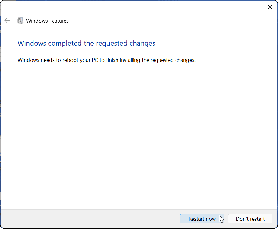 genstart opsætning af windows sandbox på Windows 11
