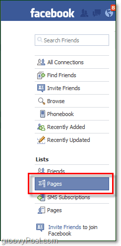 hvordan du får adgang til din liste over facebook-sider