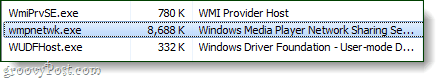 windows medieafspiller netværk delingstjeneste i task manager