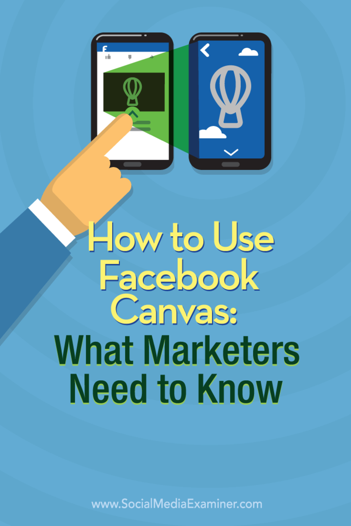 Sådan bruges Facebook Canvas: Hvad marketingfolk har brug for at vide: Social Media Examiner