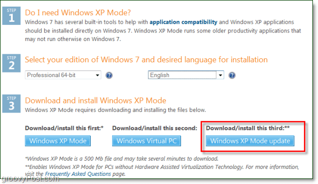 Kør Windows 7 XP-tilstand uden hardwarevirtualisering
