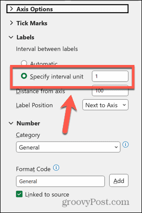 excel label interval