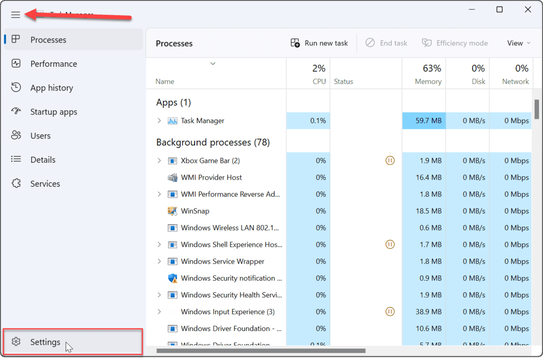 Sådan ændres Task Manager-startsiden på Windows 11