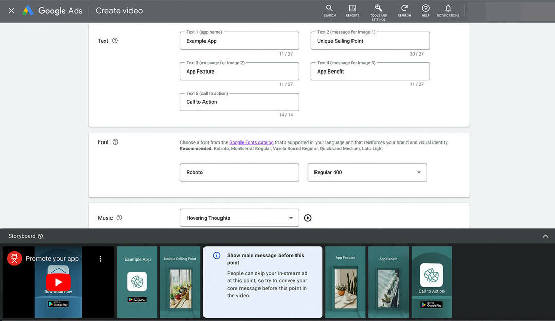 how-to-promovering-your-app-using-youtube-vertical-video-ads-using-google-ads-asset-library-templates-storyboard-automated-tips-show-main-message-before-this-point- font-audio-track-example-8
