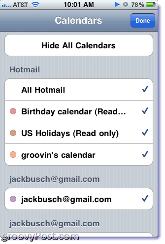 Hotmail-kalender