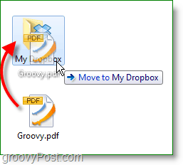 Dropbox-skærmbillede - træk og slip filer for at sikkerhedskopiere dem online