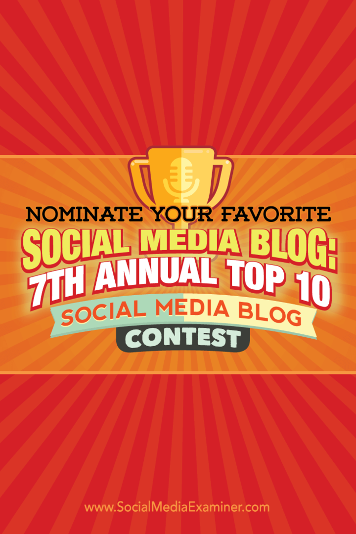 7. årlige top 10 sociale medieblogkonkurrence