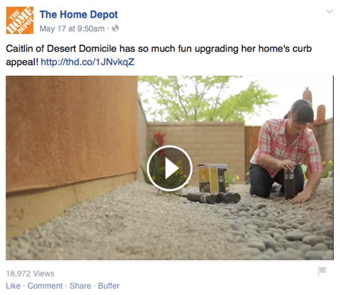 hjem depot video på facebook