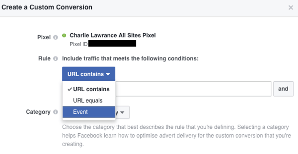 Opret begivenhedsbaserede tilpassede konverteringer i din Facebook Ads Manager.