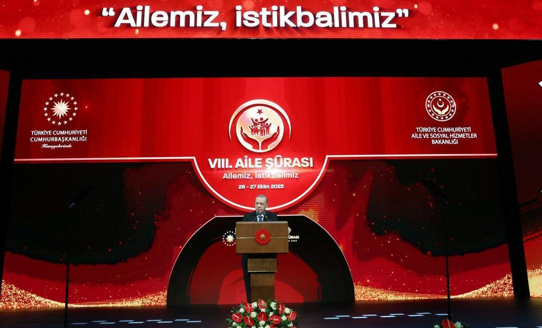 Recep Tayyip Erdoğan talte om familien i det tyrkiske århundrede: Familien er en hellig struktur, vi kan ikke skade den