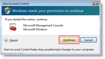 Indstil brugerkontotadfærd til brugerkontokontrol (UAC) Windows Vista