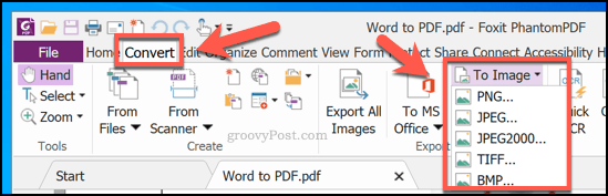 Konvertering af PDF til et billede ved hjælp af PhantomPDF