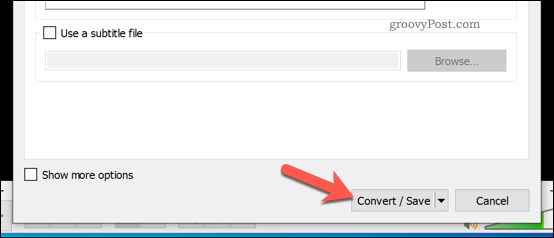 Konvertering af en videofil i VLC på Windows