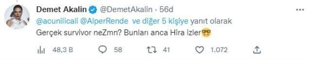 Demet Akalın kunne ikke lide Survivor-castet