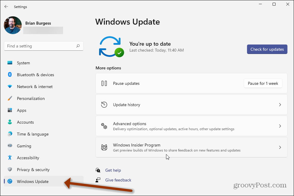 Indstillinger Windows 11 Windows Update