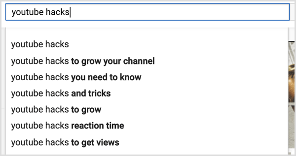 YouTube-søgning efter relevante søgeord