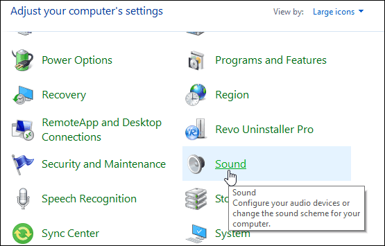 Lydkontrolpanel