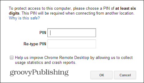Chrome Remote Desktop PC-pinkode