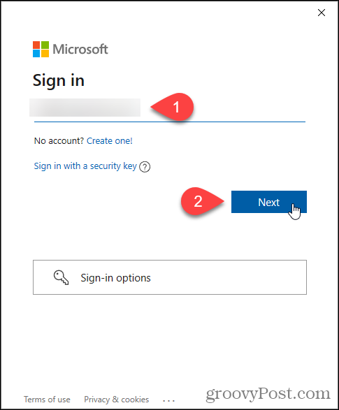 Indtast Microsoft e-mail til Windows Insider Program