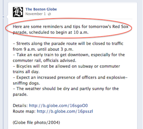 Boston Globe Red Sox Parade Post