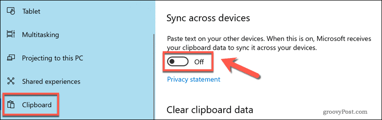 Aktivér synkronisering af cloud-udklipsholder i Windows 10