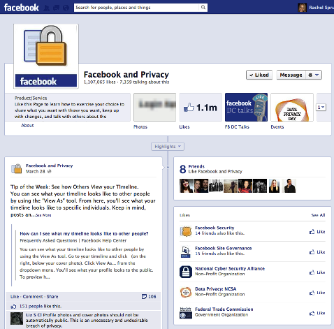 facebook og privatlivsside