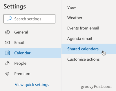 Mulighed for delte kalendere i Outlook