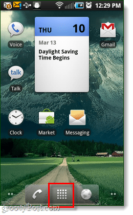 Android-skærmen app-knap