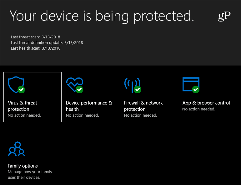 Windows Defender-sikkerhed Windows 10
