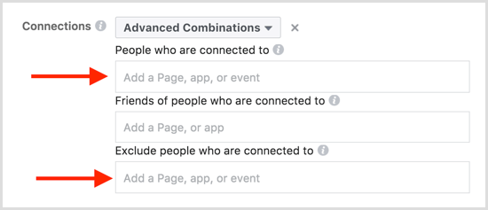 Facebook-annonce målrettet mod avancerede kombinationer af begivenheder