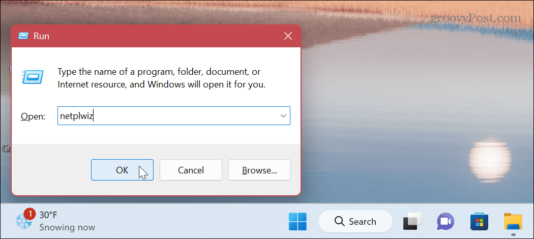 Slet en brugerkonto på Windows 11