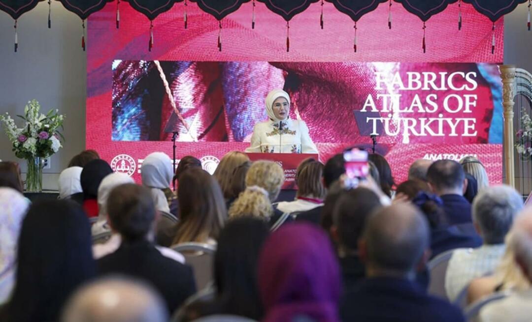 Førstedame Erdoğan mødtes med lederes hustruer i New York: Anatolske vævninger var blændende