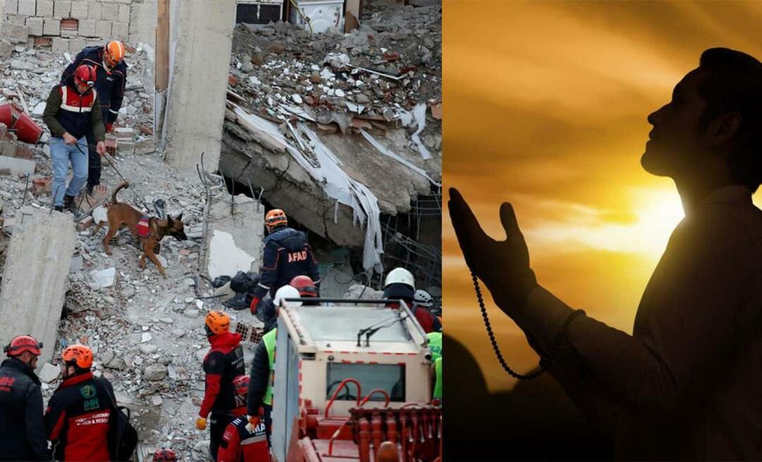 Hvilke bønner bedes til dem, der er under jordskælvets murbrokker?