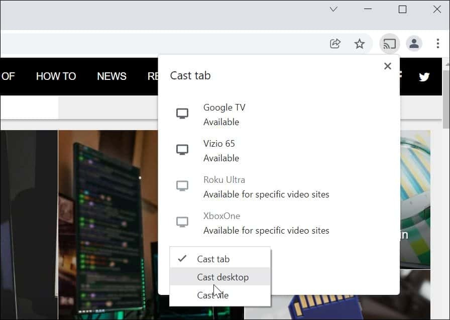 Cast Windows 11 til Chromecast