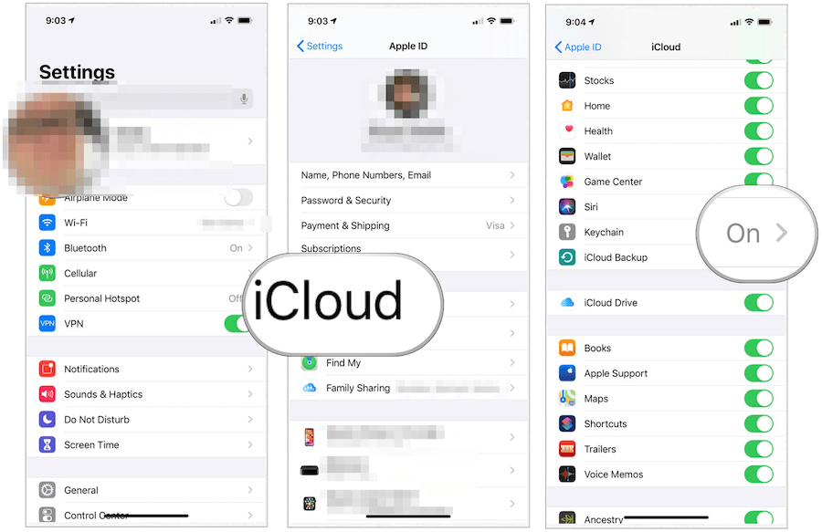 iCloud nøglering konfiguration iOS