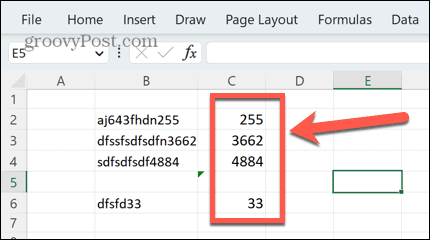 Excel-resultater med blank plads