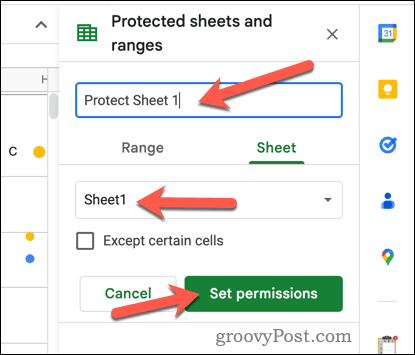Beskyt et ark i Google Sheets