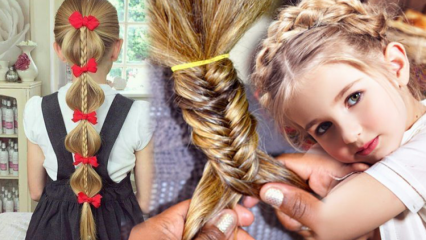 Hvad er børnenes frisurer, der kan gøres derhjemme? Praktiske og lette skolefrisyrer