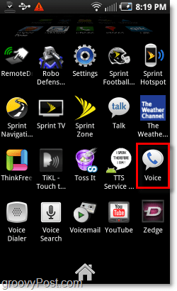 Start Google Voice på Android