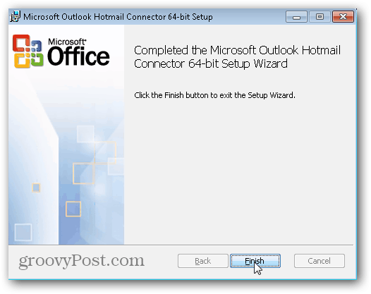 Outlook.com Outlook Hotmail-stik - Klik på Udfør
