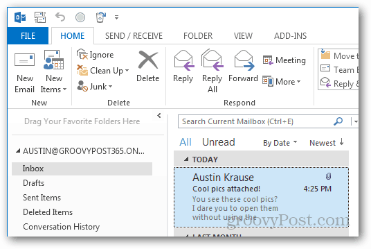 Outlook-skærmen