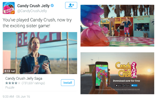 candy crush twitter videoannonce