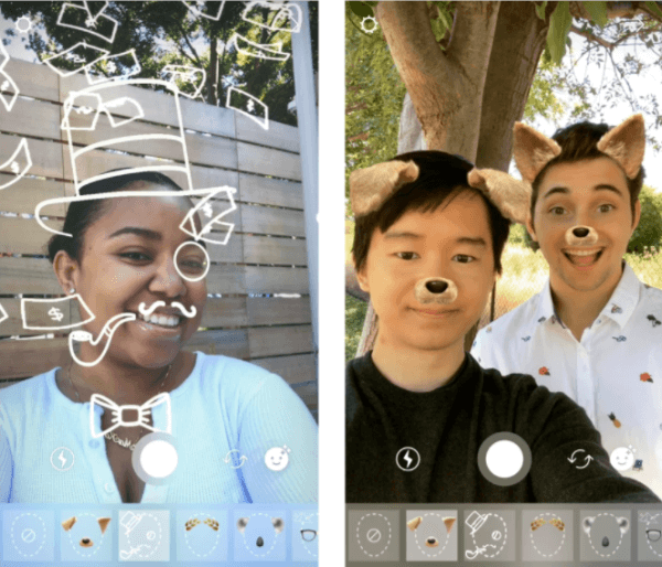 Instagram-kameraet rullede ud to nye ansigtsfiltre, der kan bruges på alle Instagram-foto- og videoprodukter.
