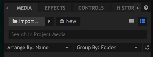 For at tilføje filer til dit projekt skal du klikke på knappen Importer.