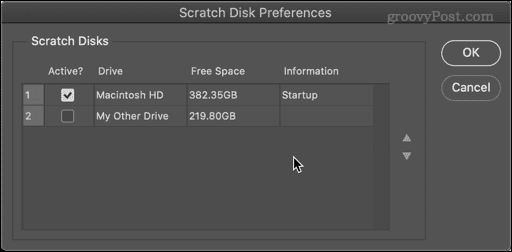 scratch disk valg photoshop